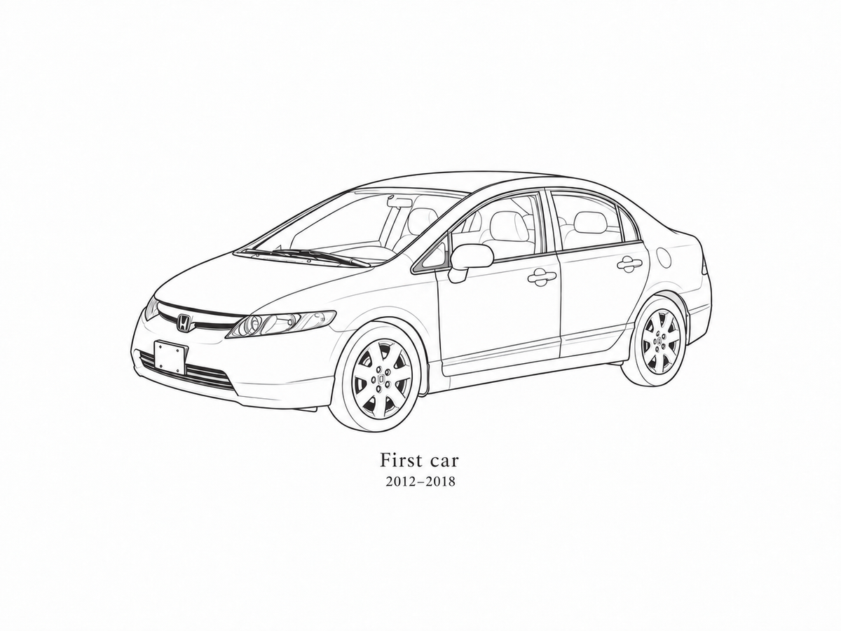 Illustrative Precision Line study of a Honda Civic with sample wording First car and 2012 to 2018